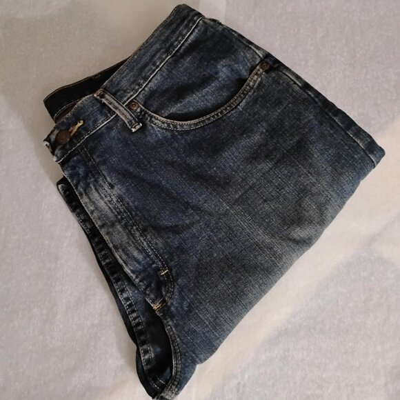 NEW-NWT- Wrangler- 36"x32" Relaxed Fit- WASHED RIPPED DENIM DARK BLUE STYLE - Picture 6 of 13
